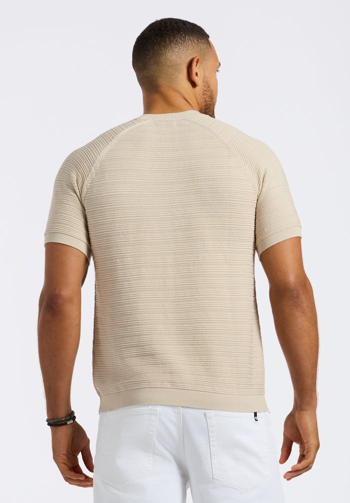 Buffalo Men Sweaters Beige Knit Sweaters Textured Knit Regular Fit