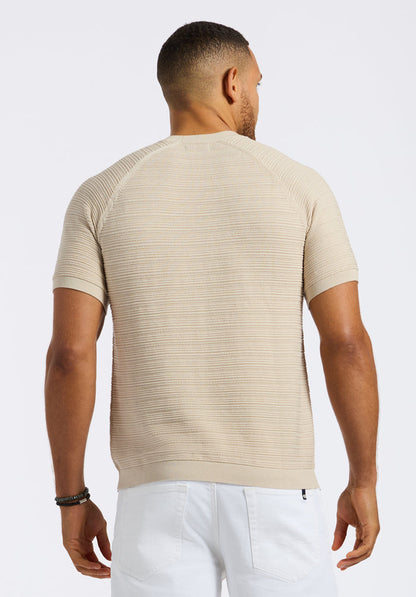 Buffalo Men Sweaters Beige Knit Sweaters Textured Knit Regular Fit