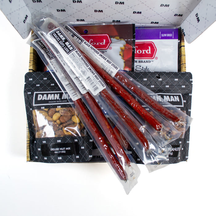 DM Snacks Beef Jerky Meat Sticks Nut Box