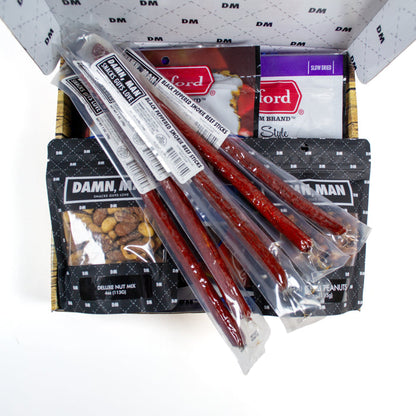 DM Snacks Beef Jerky Meat Sticks Nut Box