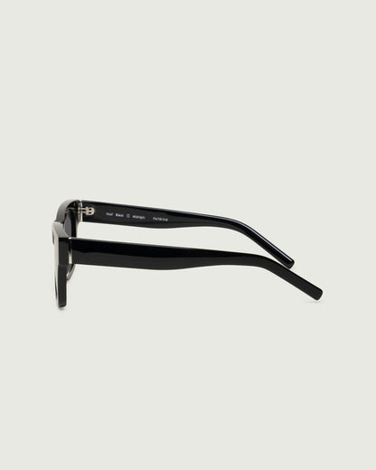 Black::Wolf Sunglasses rectangle black acetate side