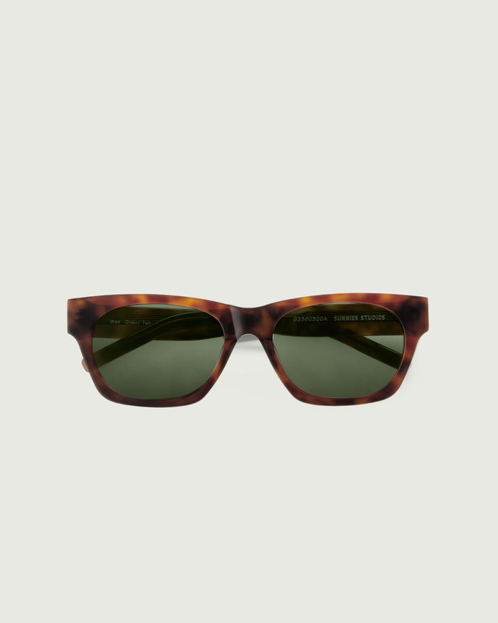 Cherry Tort::Wolf Sunglasses rectangle tort acetate top