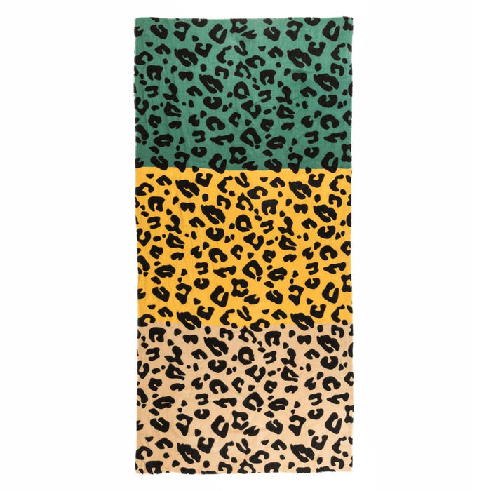 Women Green, Yellow and Beige Leopard Grain Scarf