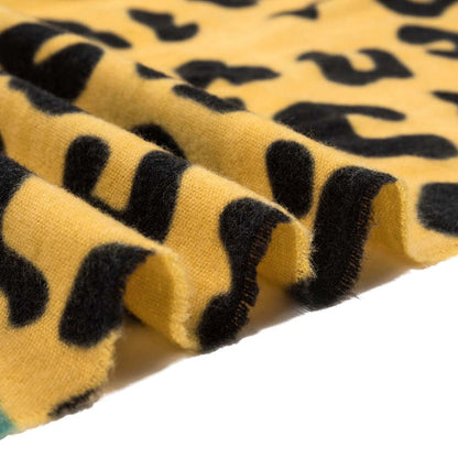 Women Green, Yellow and Beige Leopard Grain Scarf
