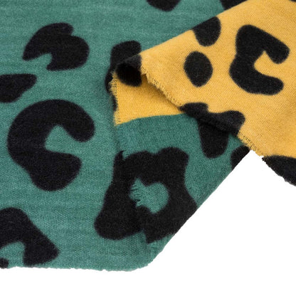 Women Green, Yellow and Beige Leopard Grain Scarf