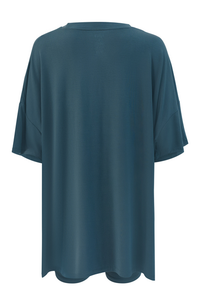 Back view of Women’s Biker Short Set in Atlantic