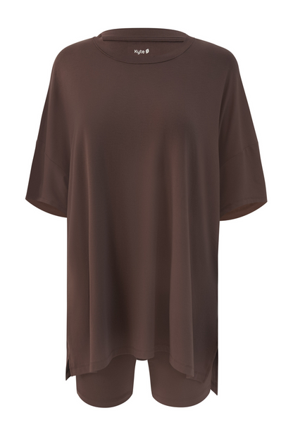 Front view of Women’s Biker Short Set in Espresso