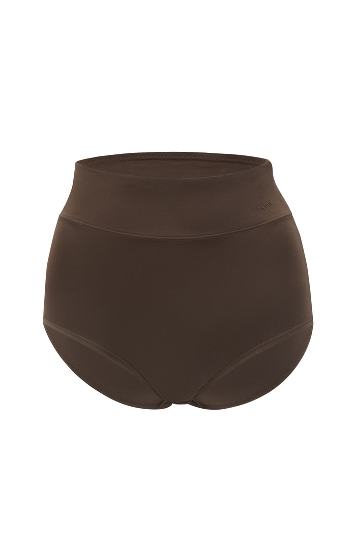 High-Waisted Brief in Toffee shown on a ghost mannequin