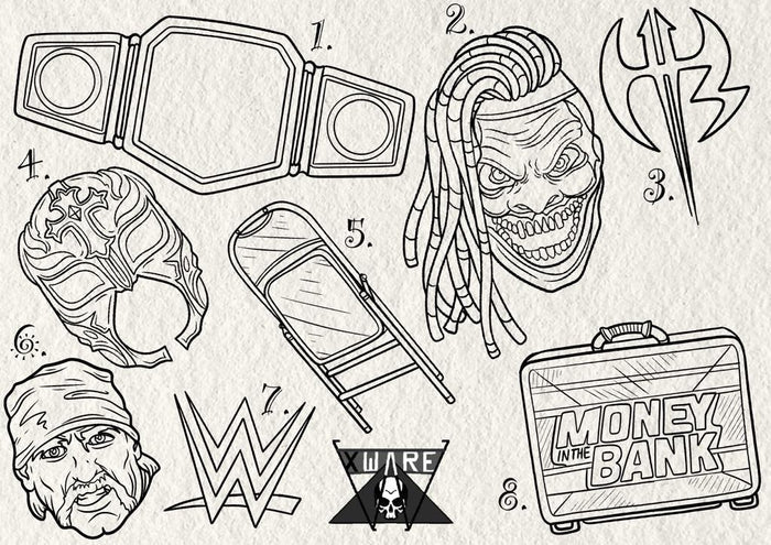 Wrestling inspired designs by Emily