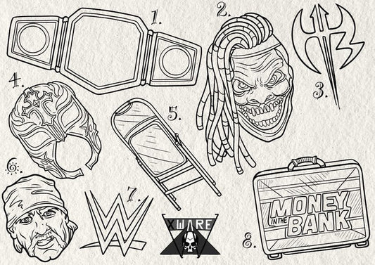 Wrestling inspired designs by Emily