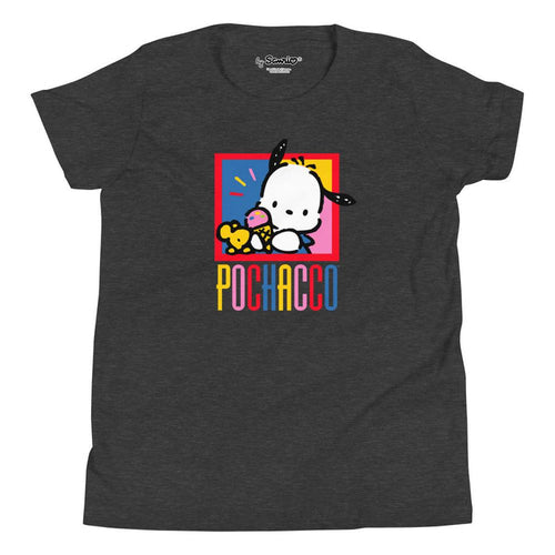 Youth Pochacco Primary Logo T-Shirt (Black) Apparel Printful S