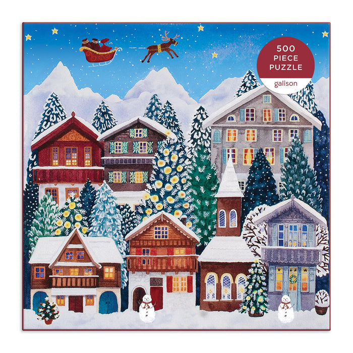 Yuletide Village 500 Piece Puzzle holiday 500 Piece Puzzles Galison