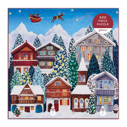 Yuletide Village 500 Piece Puzzle holiday 500 Piece Puzzles Galison