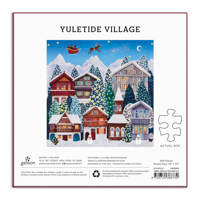 Yuletide Village 500 Piece Puzzle holiday 500 Piece Puzzles Galison