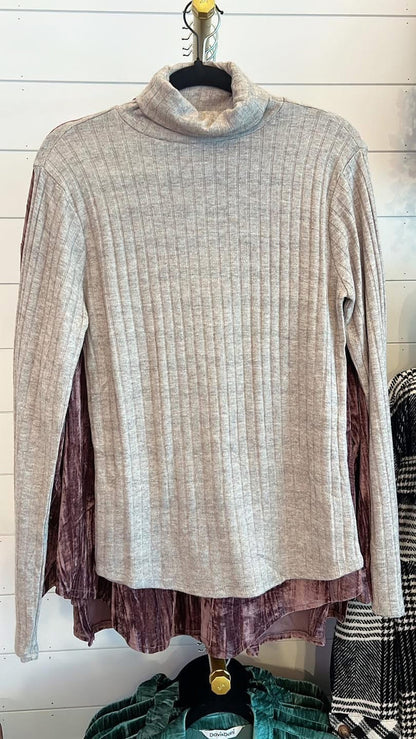 Zenana Ribbed Long Sleeve Turtle Neck Top
