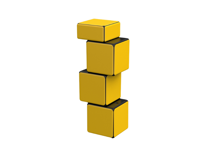 Ziina Mirror 1x1x4 - Black (Yellow)