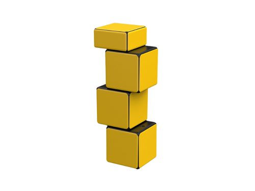 Ziina Mirror 1x1x4 - Black (Yellow)
