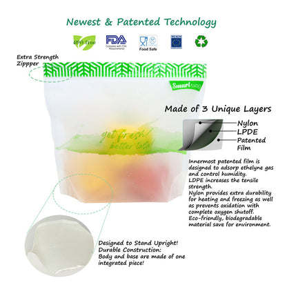 ZipFresh Reusable Ziplock Produce Keeper Bag Features- ACHub
