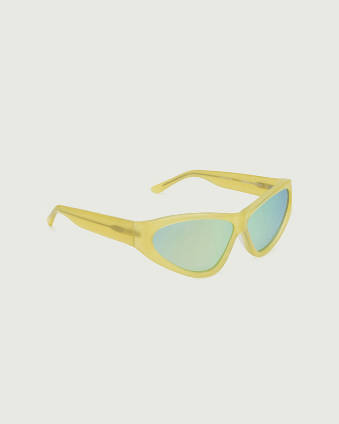 Acid Polarized::Zoe Sunglasses cateye yellow acetate front diagonal