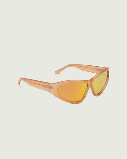 Dune::Zoe Sunglasses cateye orange acetate front diagonal